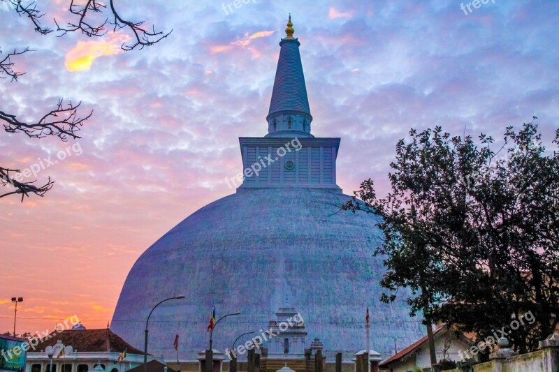 Stupa Sunset Asia Temple Travel