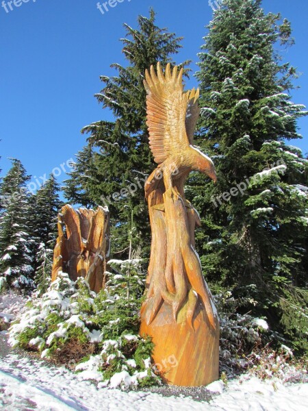 Grouse Mountain Canada Vancouver Snow Statue