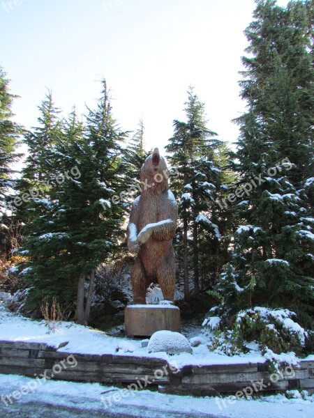 Grouse Mountain Canada Vancouver Snow Statue