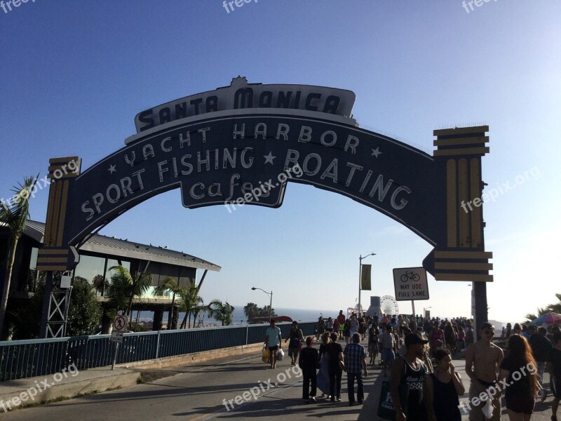 Santa Monica Sign Beach Free Photos