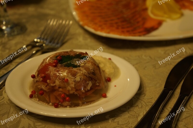 Aspic Food Appetizer Table Dish