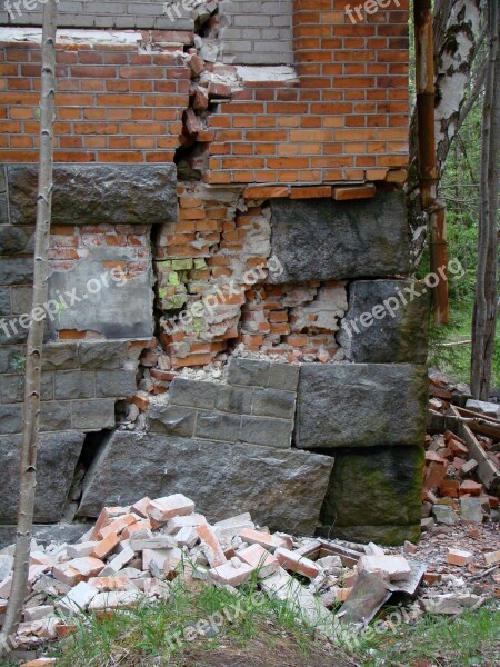 Ruin Building Bricks Stones Crack