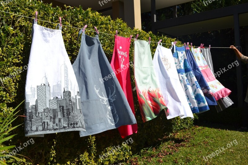 Aprons Washing Line Drying Free Photos