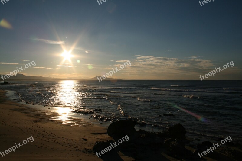 Sun Beach Basque Country Uhabia Ocean