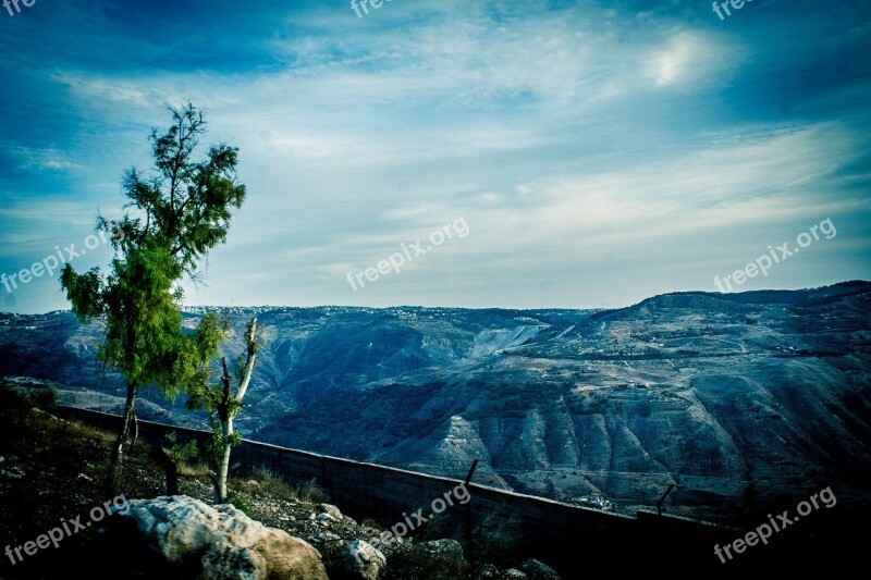 Mountains Jordan Amman Landscape Free Photos