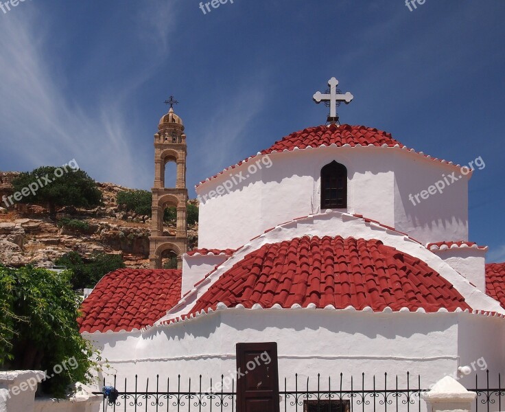 Old Church Lindos Rhodes Greece Famous Place