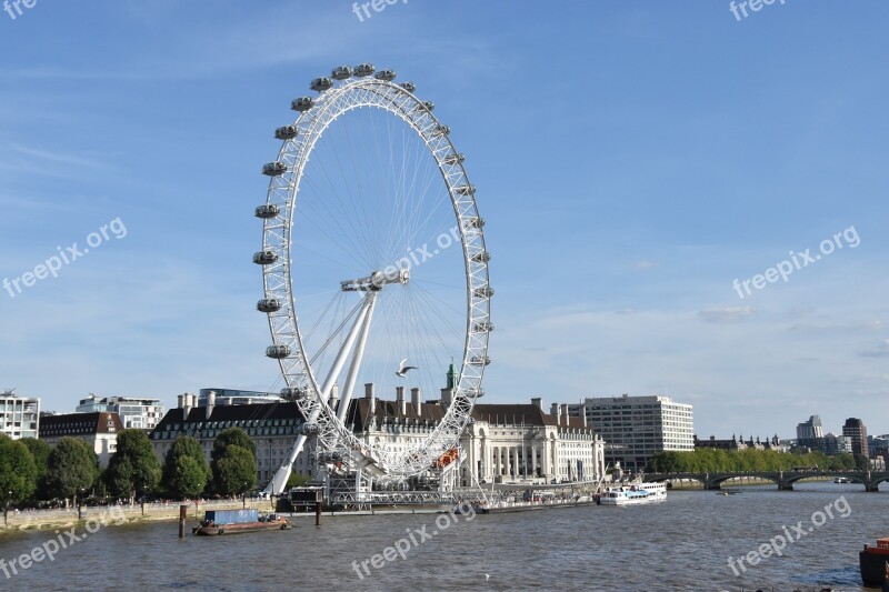 London Eye River Thames England Places Of Interest Ferris Wheel