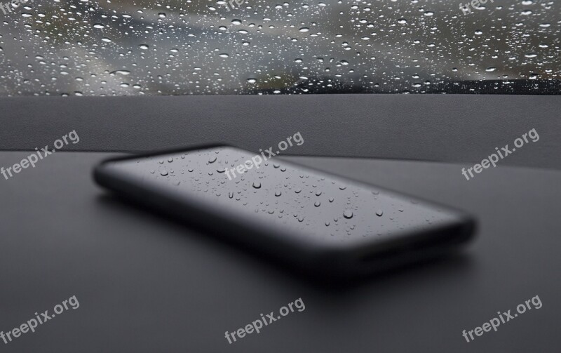 Smartphone Phone Rain Raindrops Samsung