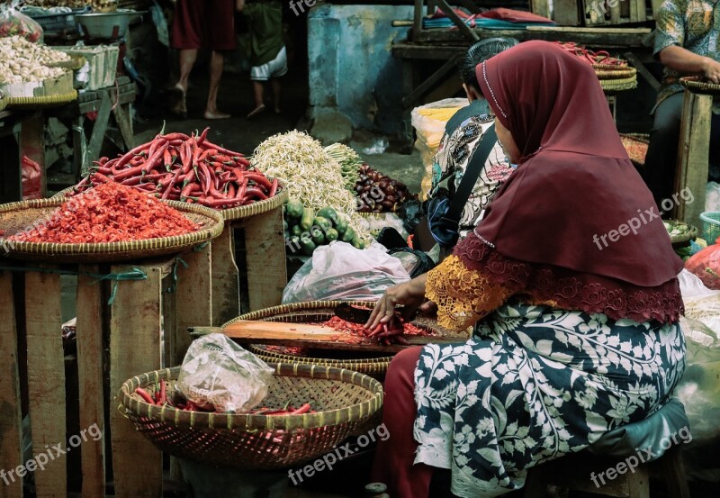 Street Seller Traditional Market Food People