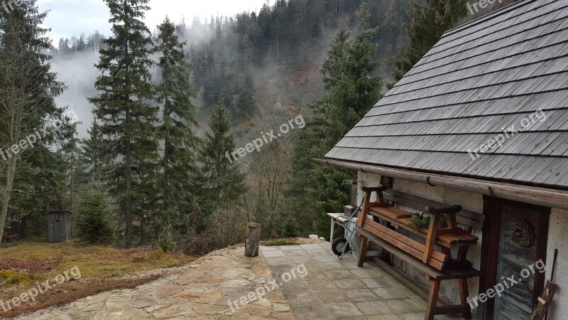 Cottage Mountains Alps Forest Haze