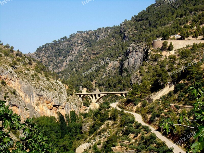 Nature Mountain Landscape Bridge Iberian Southeast