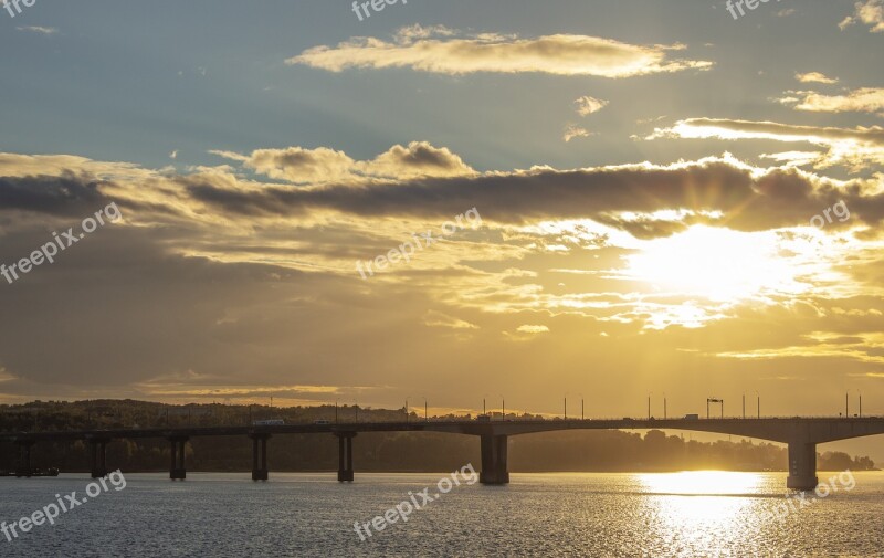 Bridge Sunset Sky Architecture Evening