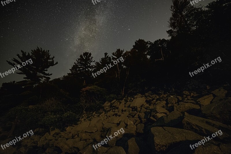 Galaxy Milky Way Stars Astrophotography Trees