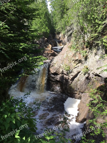 Trees Waterfall Canyon Looking Down River