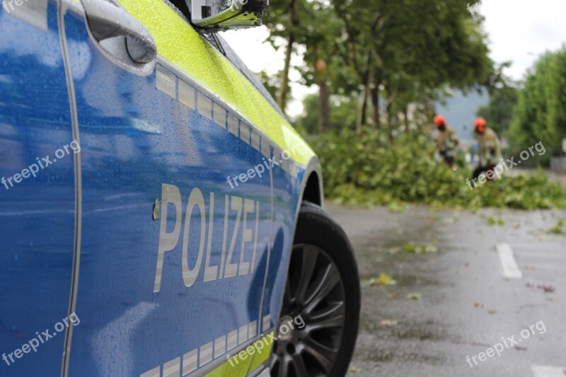 Police Freiburg Forward Fire Tree Damage