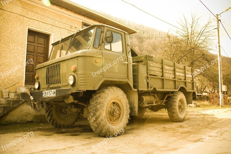 Truck Village Old Countryside Tree