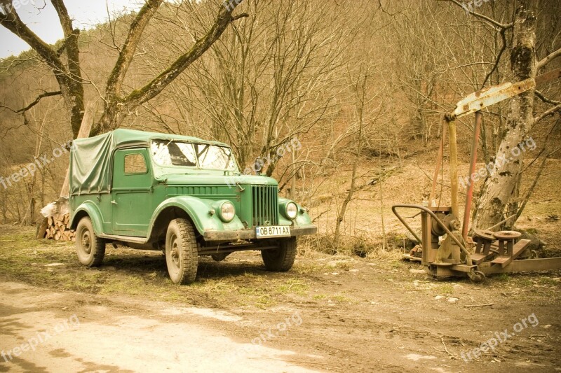 Truck Village Old Countryside Tree