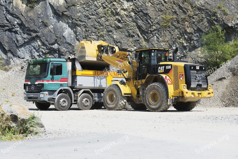 Truck Excavators Pebble Sand Work