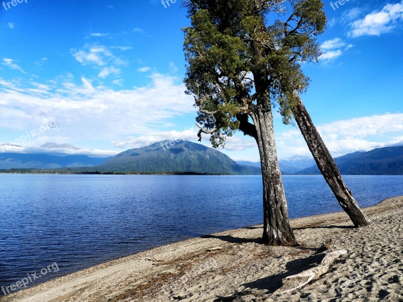 Lake Brunner New Zealand Lake Landscape Nature