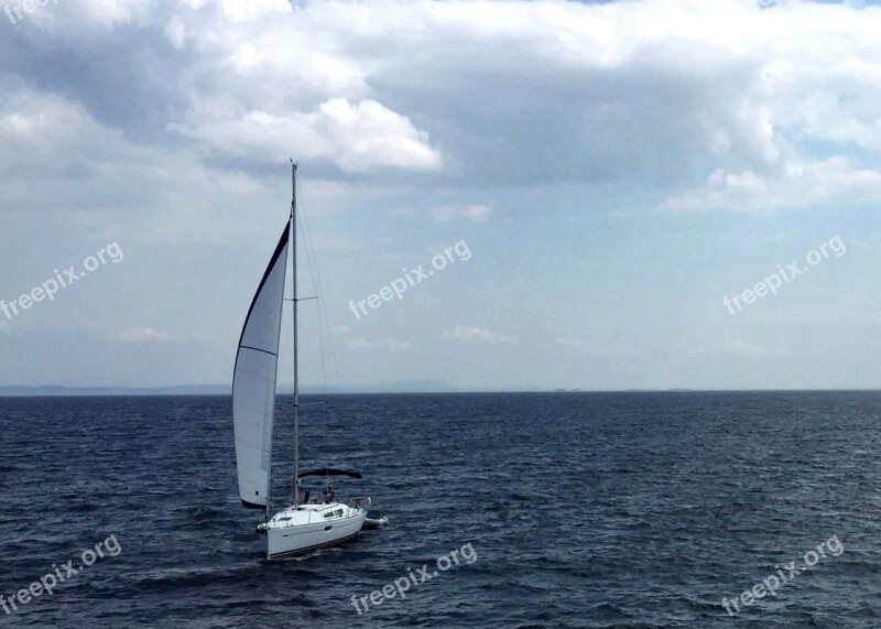 Water Boston Sailboat Blue Free Photos