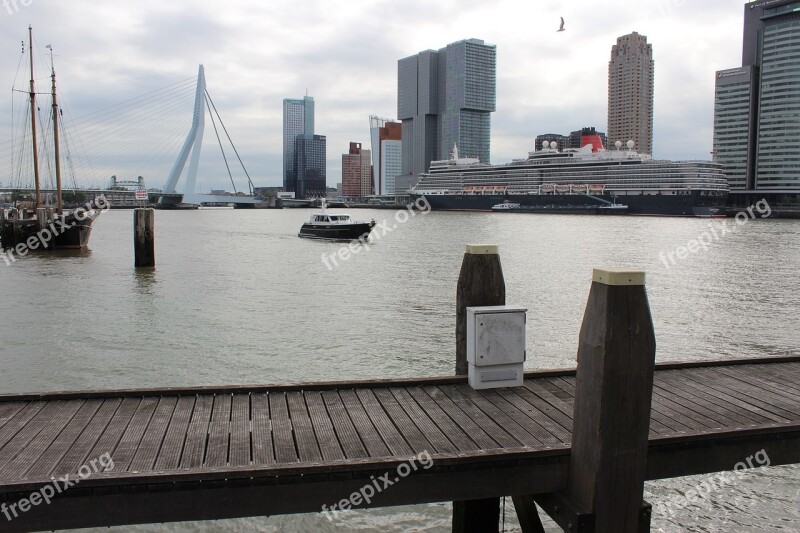 Rotterdam Erasmus Bridge New Mesh South Holland Free Photos