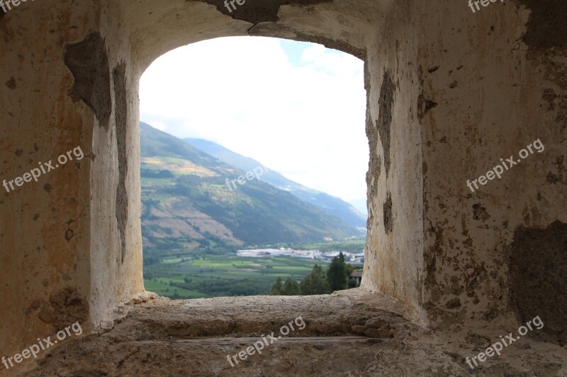 View Of The Valley Alpine South Tyrol Italy Rock