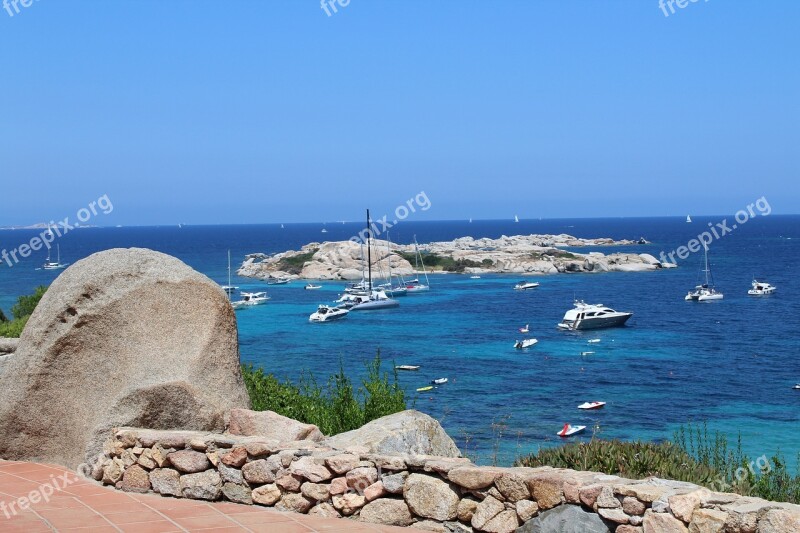 Landscape Sea Marmorata Sardinia Boats