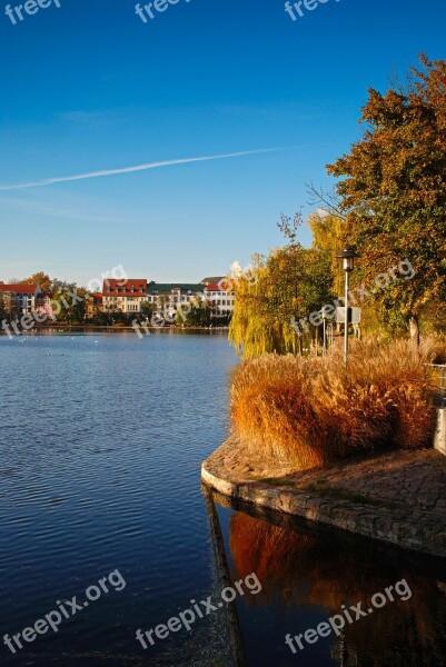 Merseburg Gotthard Pond Water Autumn Lake