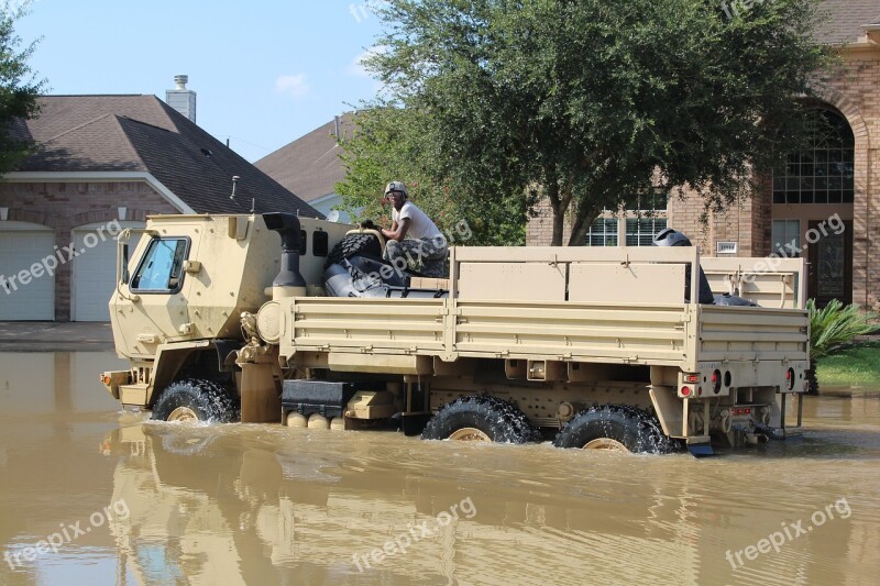 Hurricane Harvey Flood Army Disaster Relief Water