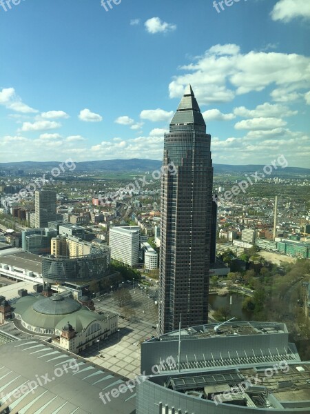 Frankfurt Messeturm Skyscraper Architecture Skyline