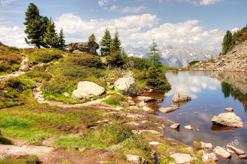 Mirror Lake Gosausee Schladming Austria Alpine