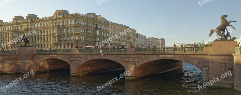 Russia Sankt Petersburg Anichkov Bridge Bridge Architecture