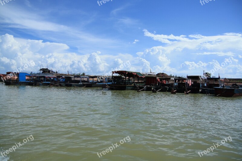 Cambodia Phnom Penh Lake Cloud Sky