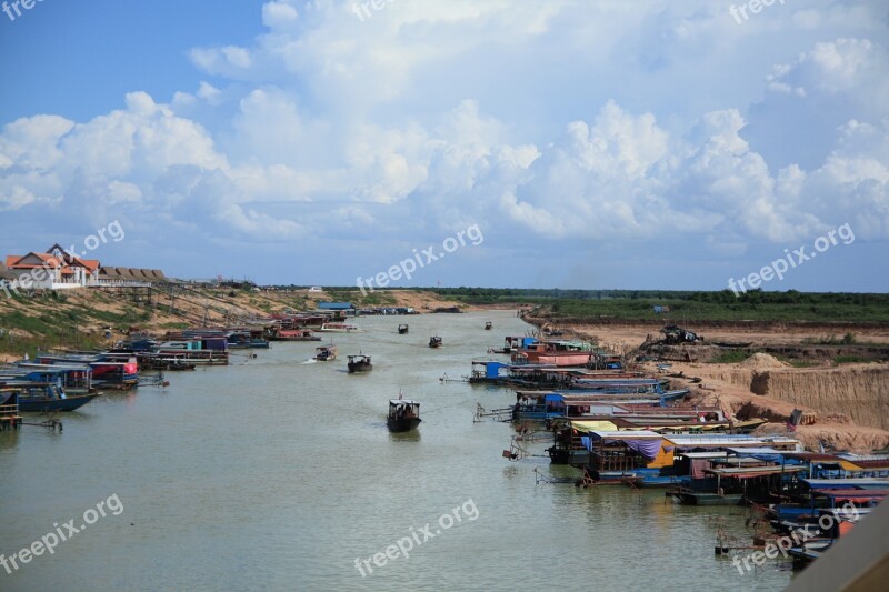 Cambodia Phnom Penh Lake Cloud Sky