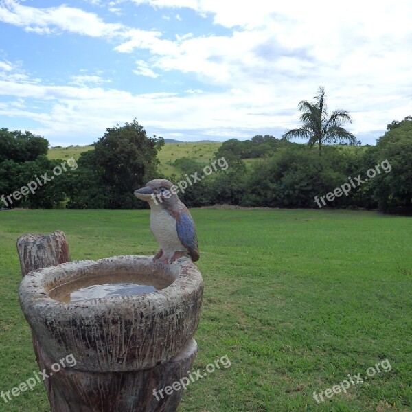 Kookaburra Ornamental Bird Bath Rural Country