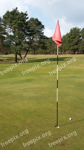 Golf Flag Ball Green Grass