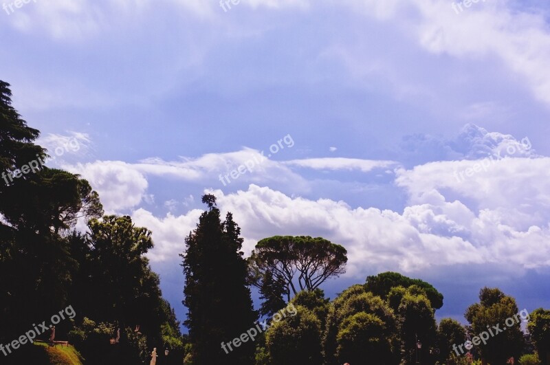 Boboli Garden Sky Clouds Florence Italy