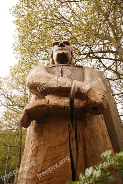 Woodsman Forest Green Statue Green Man