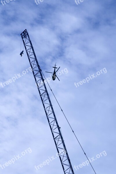 Helicopter Crane Construction Engineering Building