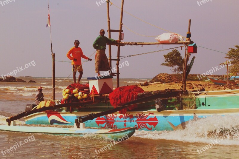 Fishing Traditional Boat Bay Coast