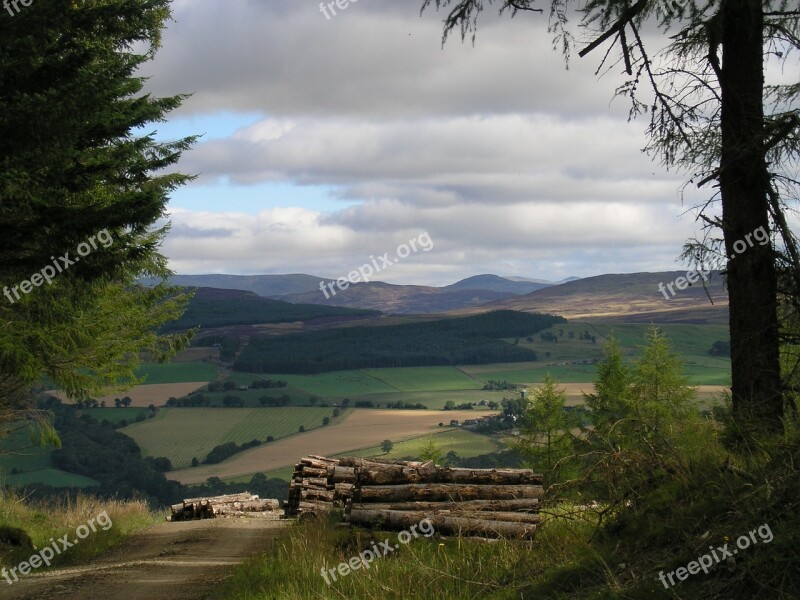 Scotland Landscape Mountain Trees Scenic