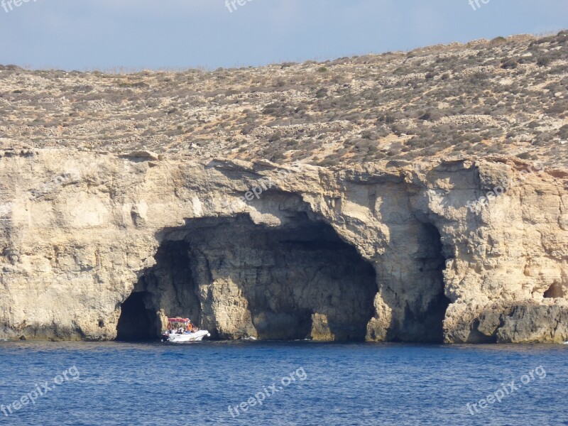 Comino Malta Cave Travel Mediterranean