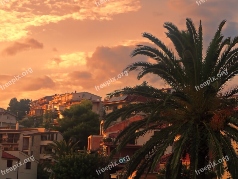 Croatia Makarska Riviera Sunset Summer Sea