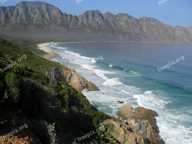 South Africa Beach Coast Coastline Mountains