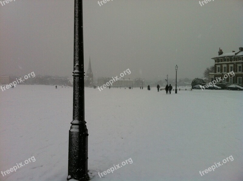 Snow Blackheath Greenwich Lamp Post Landscape