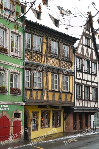 The Old City Buildings Architecture Wooden Winter