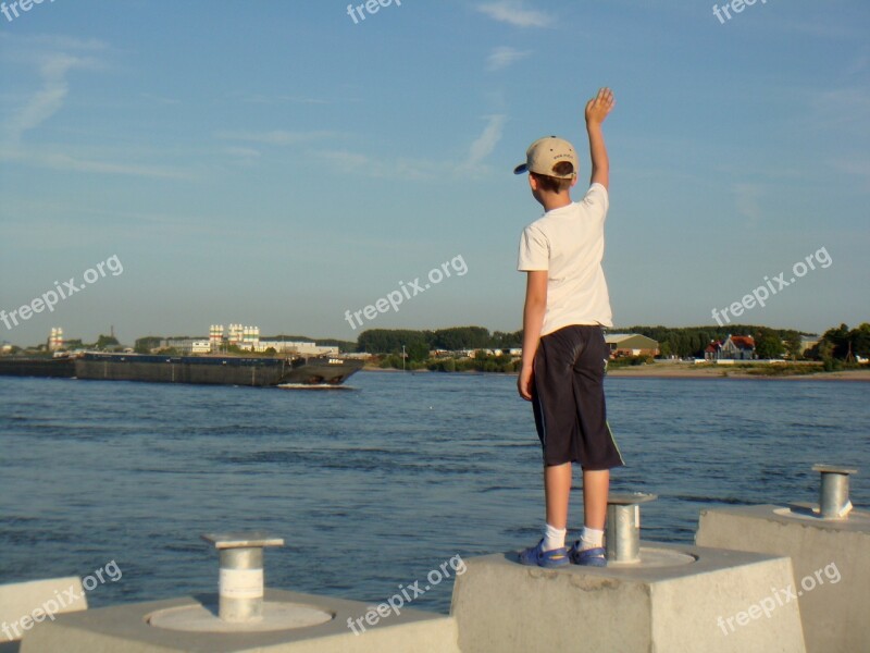 Goodbye Waving Boy River Boat