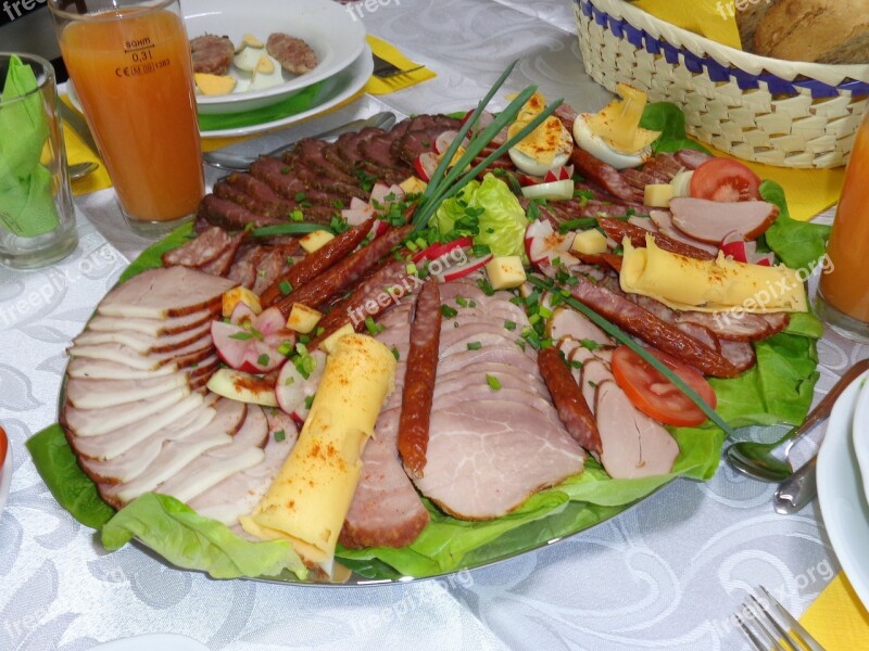 Meat Platter Cold Meats Eating Holidays Dining Table