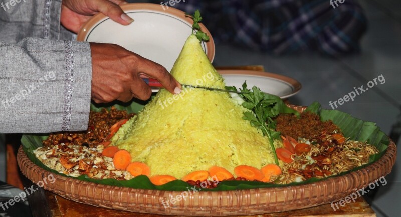 Tumpeng Traditional Food Indonesian Food A Ceremony Birthday