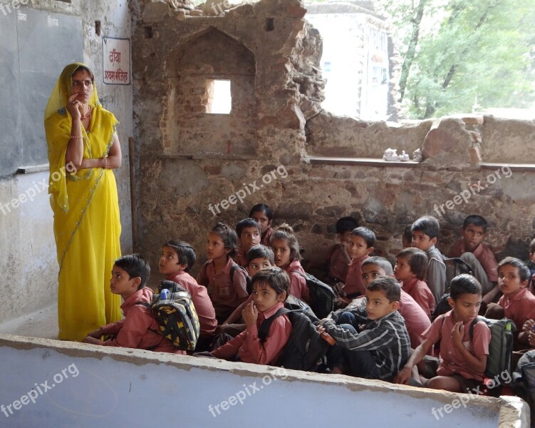 Children Students School Classroom India